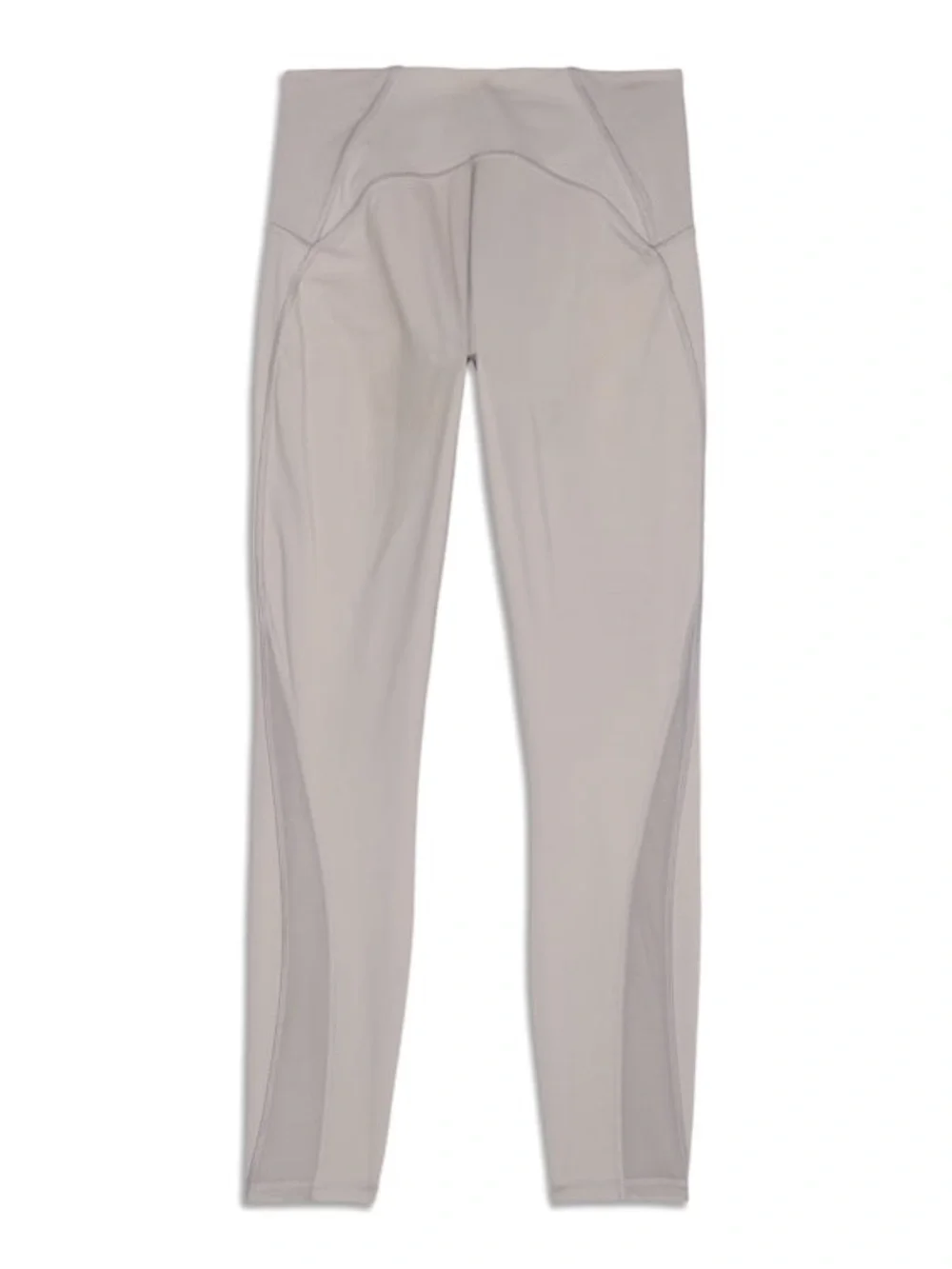 lululemon High-Waist Performance Leggings in Light Taupe and Mesh on Side Size 2